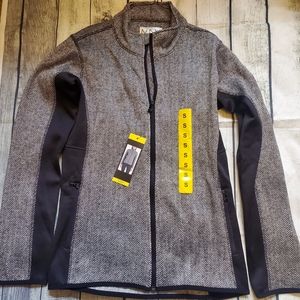 Marc New York Andrew Women's Small S full zip Herringbone Gray sweater Jacket